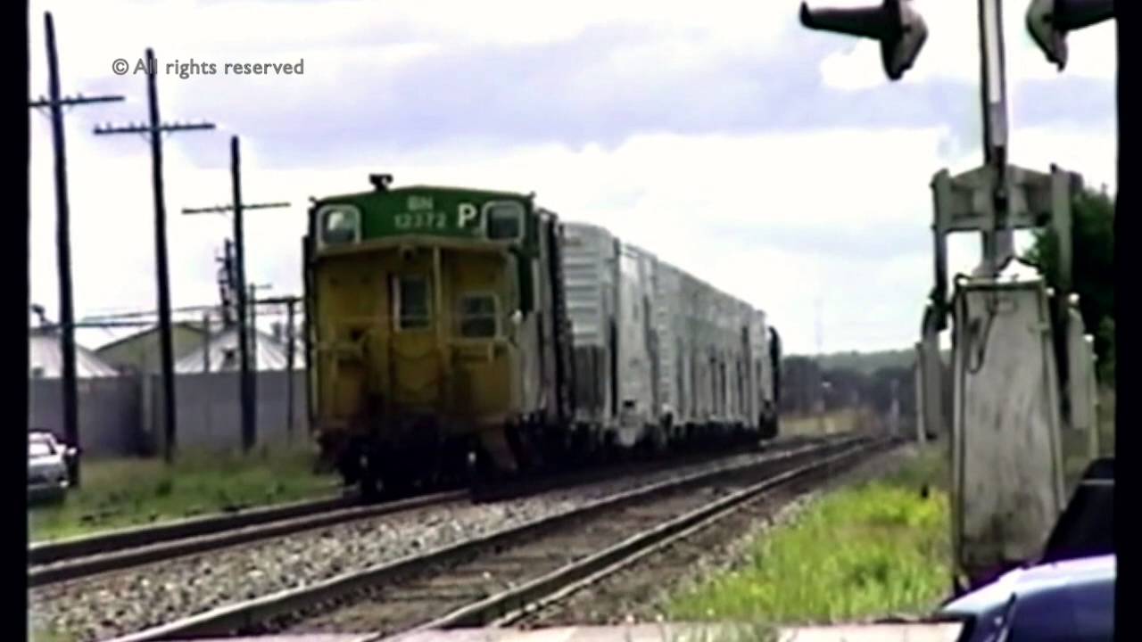 Perham, MN Railfanning September 1992. Burlington Northern Staples Sub