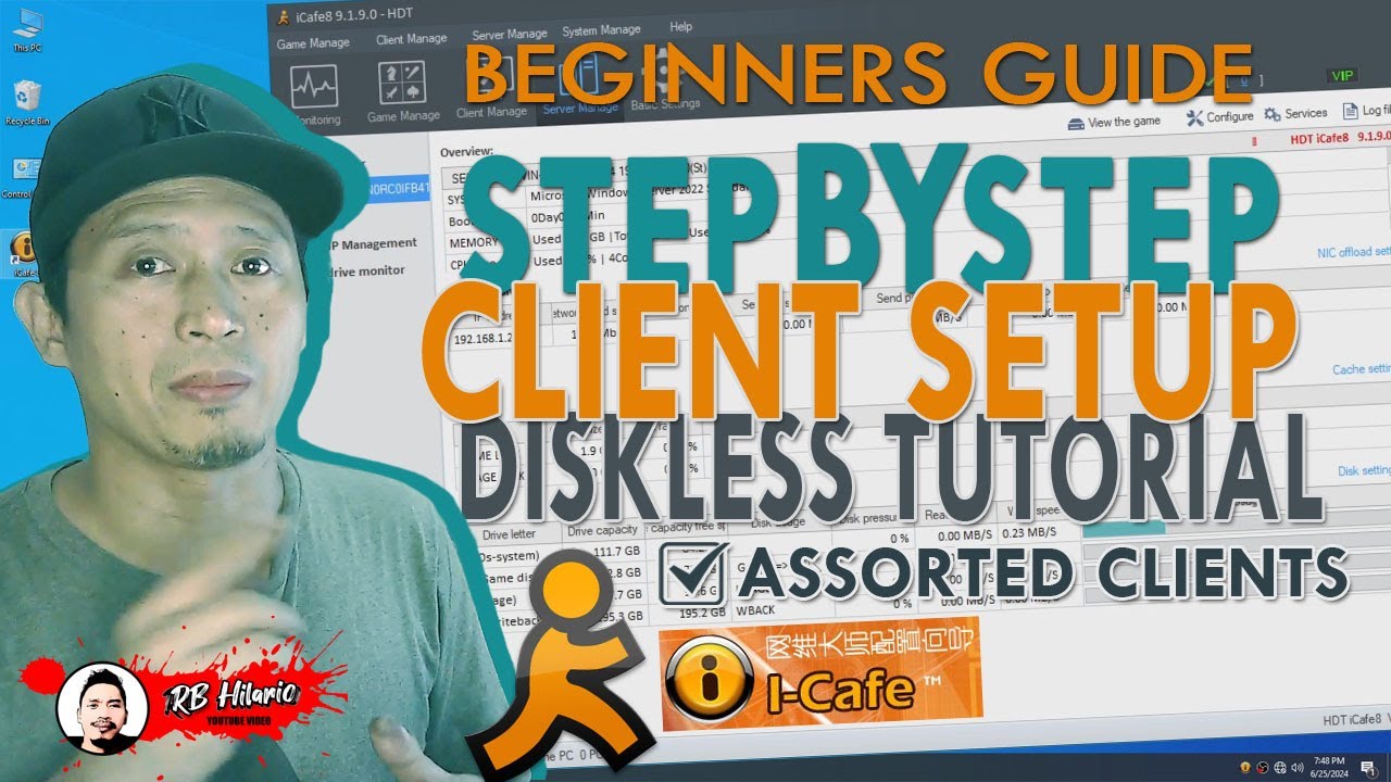 iCafe 8 CLIENT SETUP DISKLESS TUTORIAL | How to Diskless Setup | Icafe8 Diskless Beginners Guide