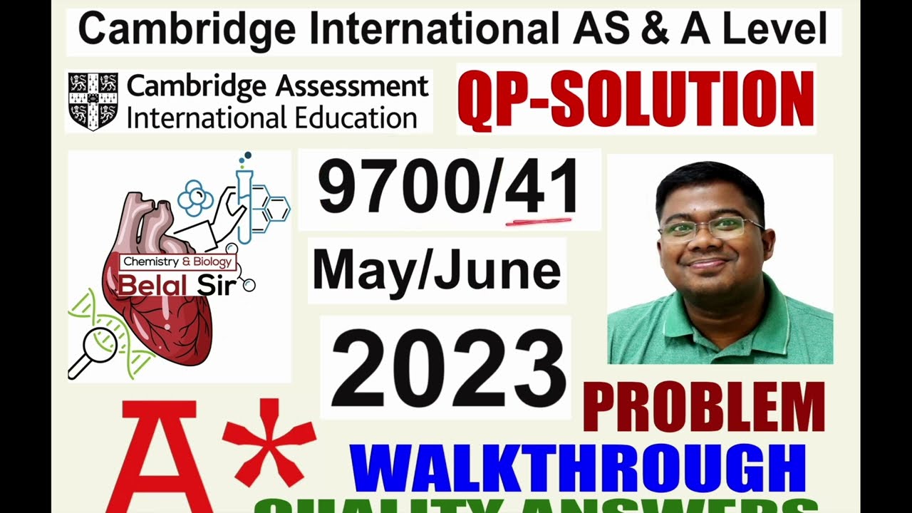 9700/41 may june 2023 Solution