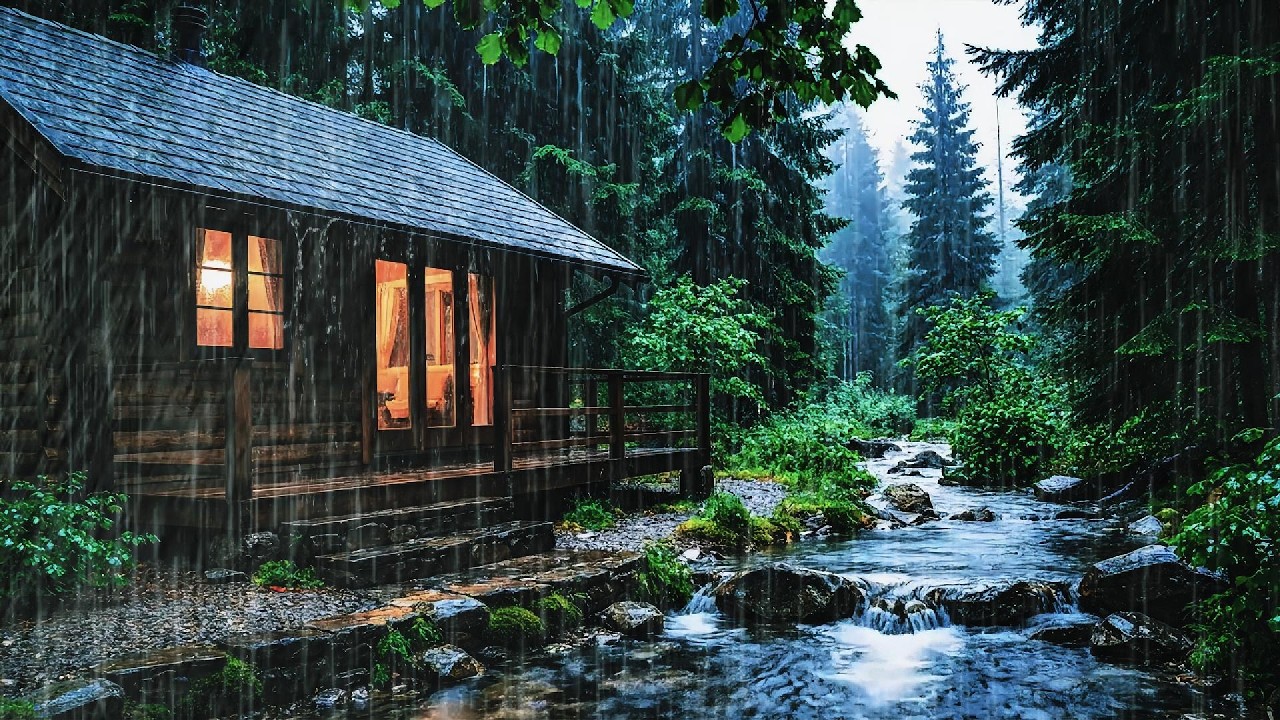 Rain Sounds in a Cozy Forest Bedroom 🌲 | No Music, Pure Sleep Sounds for Deep Sleep - ASMR RAIN