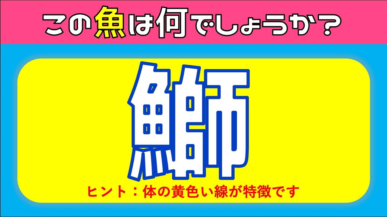 【魚の漢字読み方クイズ全15問】簡単編！高齢者にオススメの問題を紹介【面白い&脳トレ】