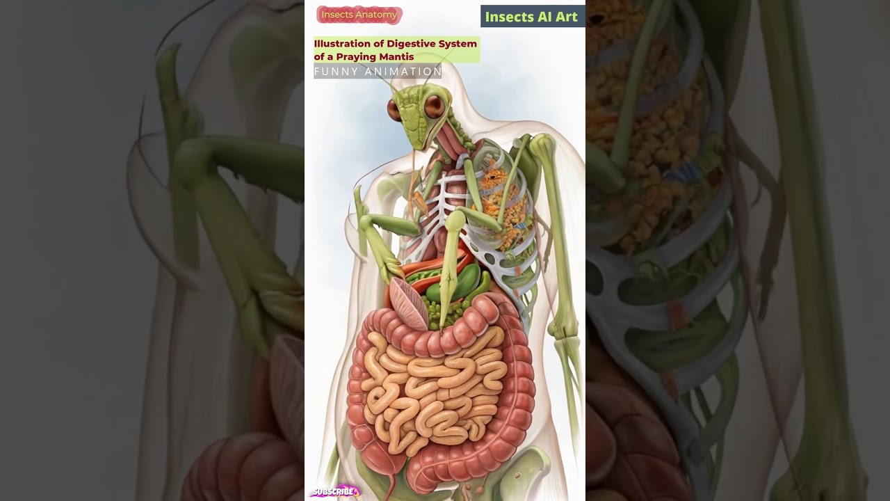 Digestive System Animation of an Insect | Insects Anatomy | Insects AI Art | 15