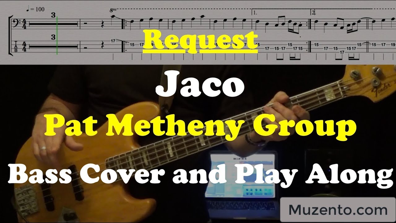 Jaco - Pat Metheny Group - Bass Cover and Play Along - Request