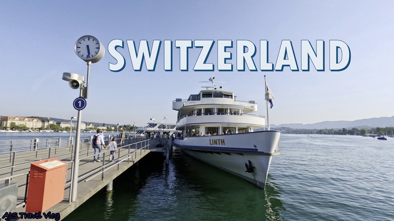 [4K] 🇨🇭 Switzerland Zurich Trains | Walking tour |  Boat Ride | Thalwil To Burkliplatz to Bellevue