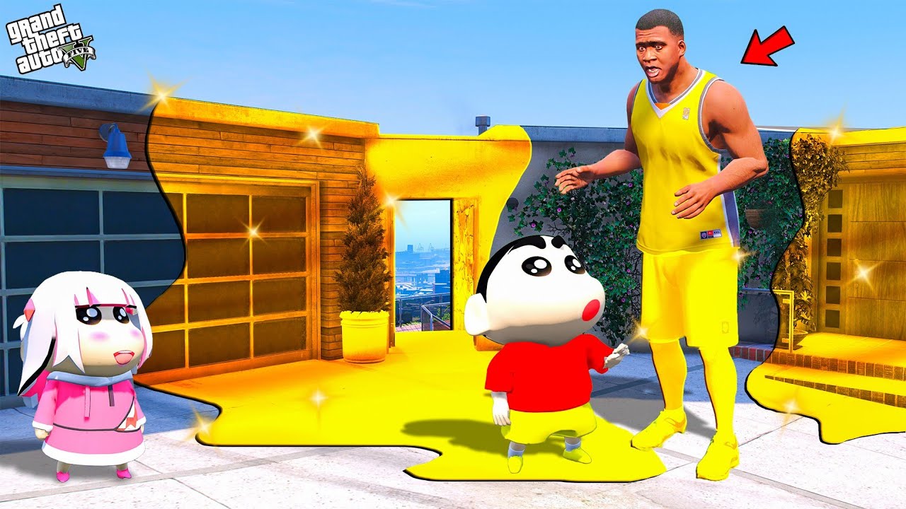 Shinchan & Franklin Touch Turns Into Gold With Gold Shinchan in GTA 5