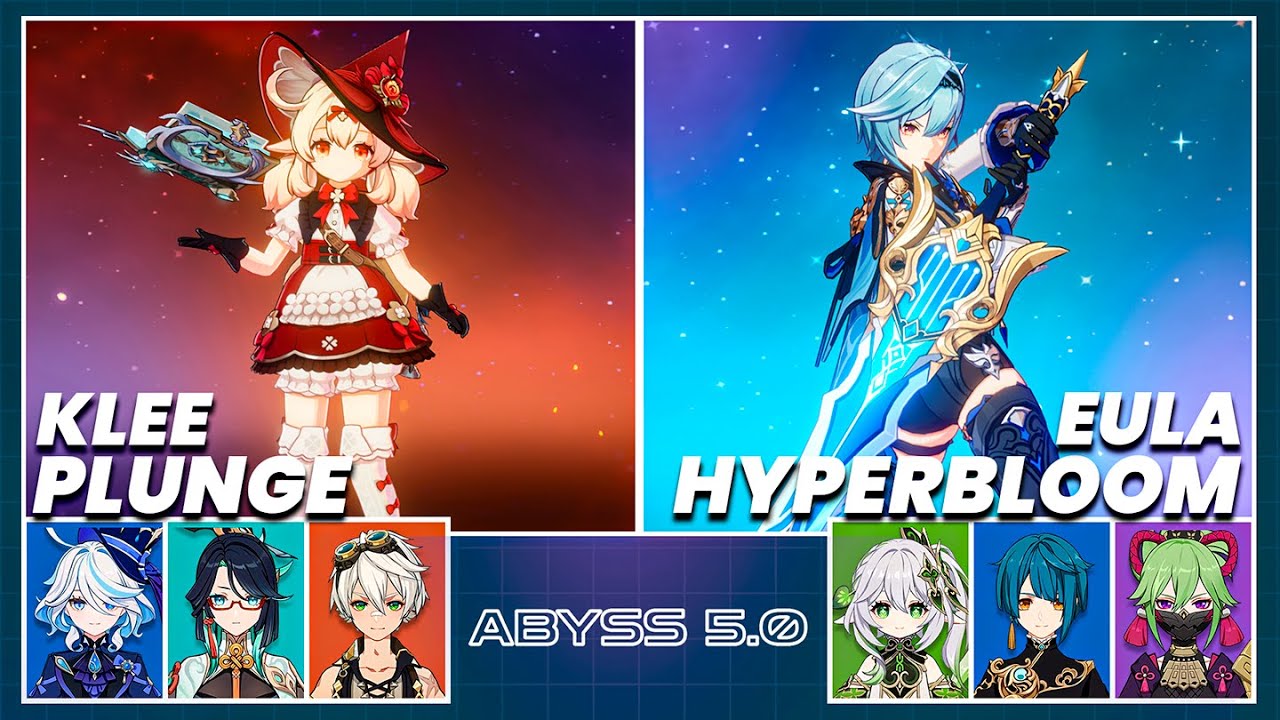 C0 Klee Plunge & C0 Eula Hyperbloom - Spiral Abyss 5.0 - Floor 12 9 Stars Genshin Impact