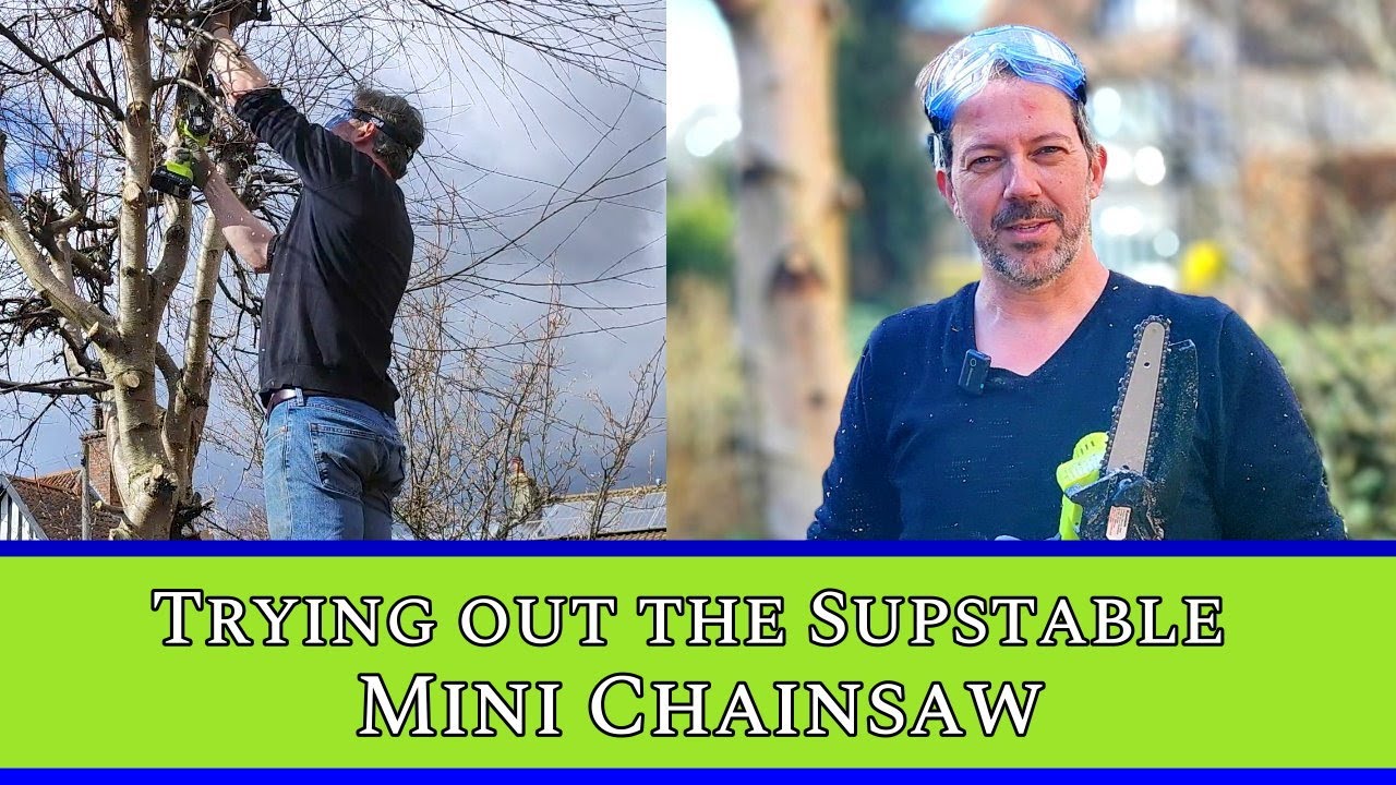 Trying out the Supstable Mini Chainsaw - 6inch Electric Cordless Chainsaw. DISCOUNT CODE!