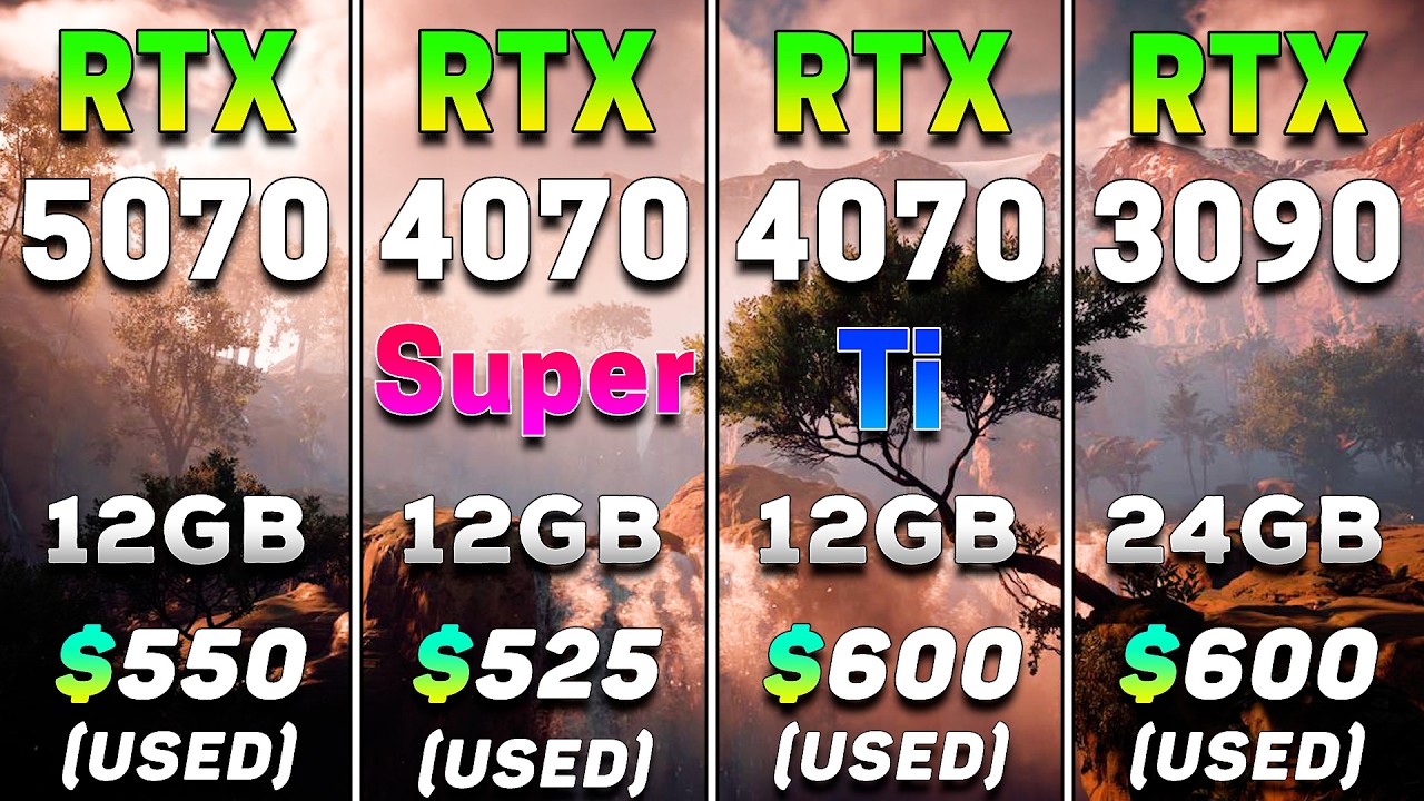 RTX 5070 12GB против RTX 4070 SUPER 12GB против RTX 4070 Ti 12GB против RTX 3090 24GB | Тестирова...