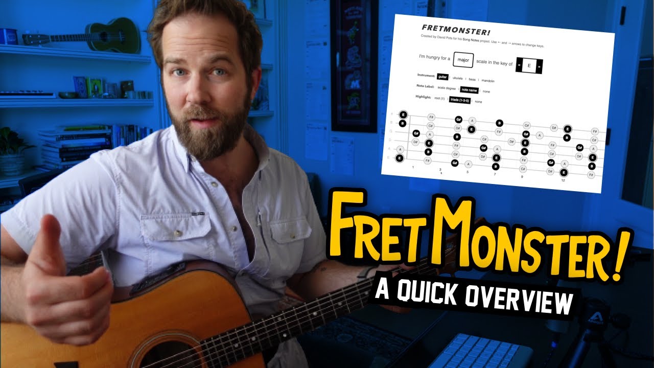 Изучение грифа гитары с помощью FretMonster (мой бесплатный веб-инструмент)