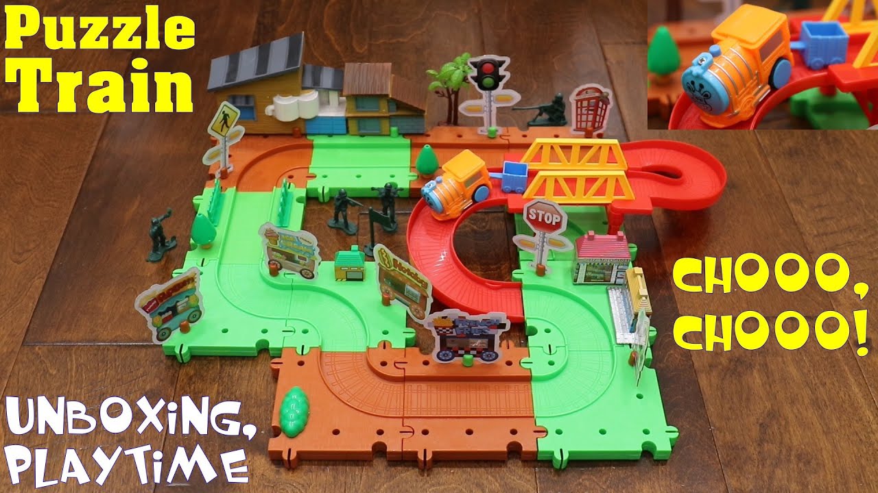 Children's Toy Channel: Kids' Toy Train! Puzzle Train Playset Unboxing and Playtime w/ Marxlen
