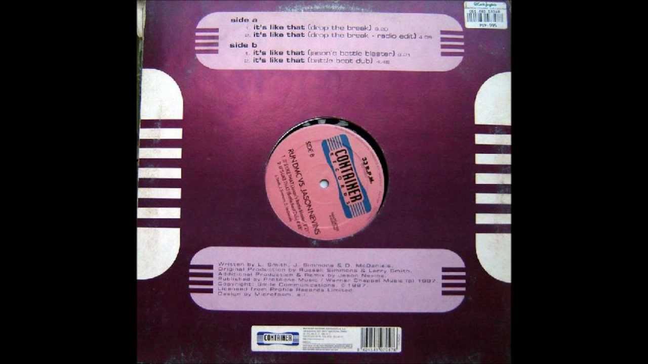 RUN DMC vs JASON NEVINS - It's Like That  (drop the break)