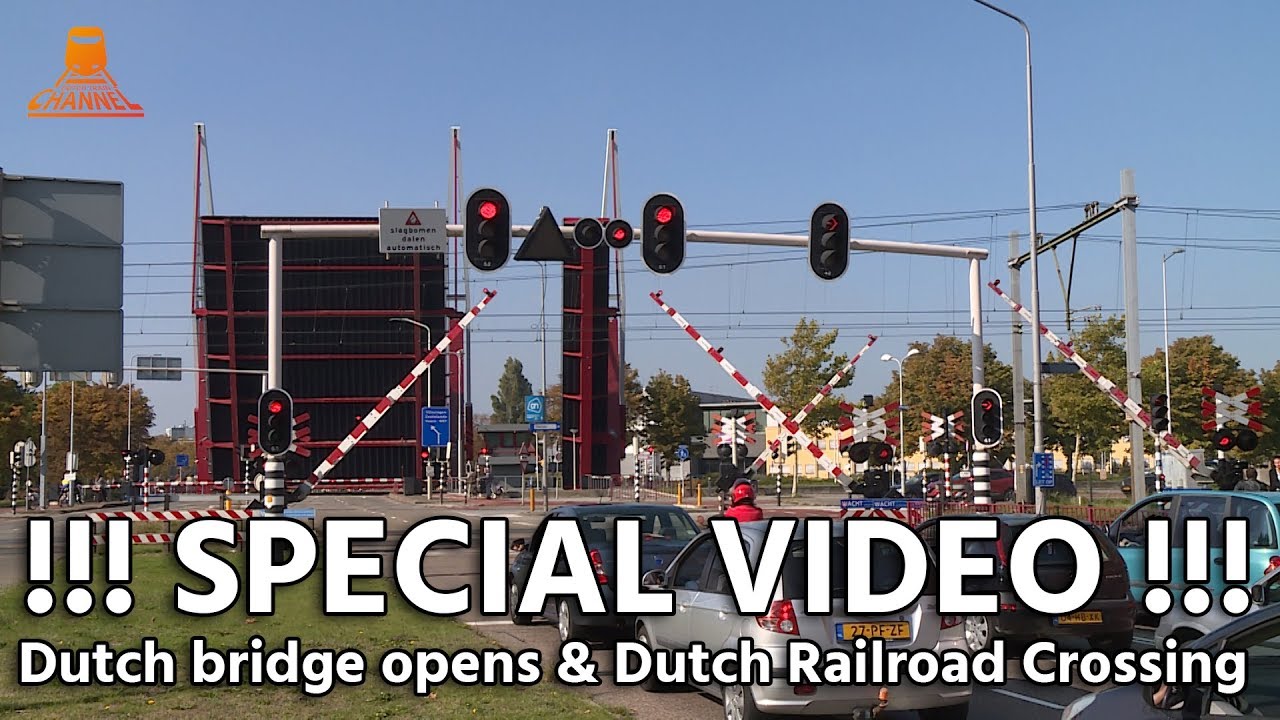 !!! SPECIAL VIDEO !!! - Dutch bridge opens & Dutch railroad crossing at Middelburg