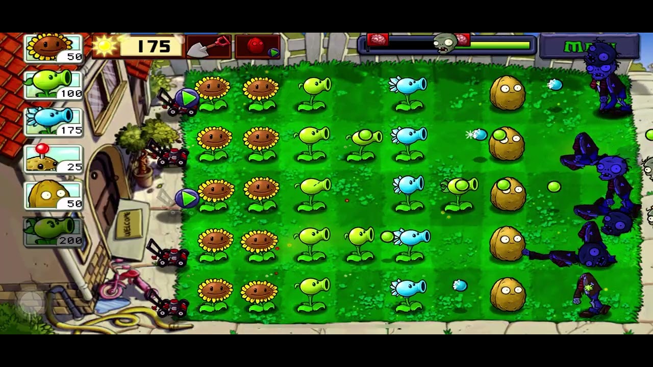 Plants VZ Zombies PVZ - Level 9 (Day Mode)