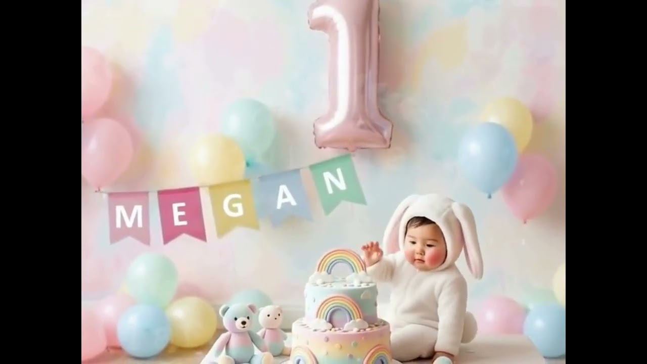 Custom Name Pastel Rainbow Birthday Banner | Burlap Bunting Party Decor