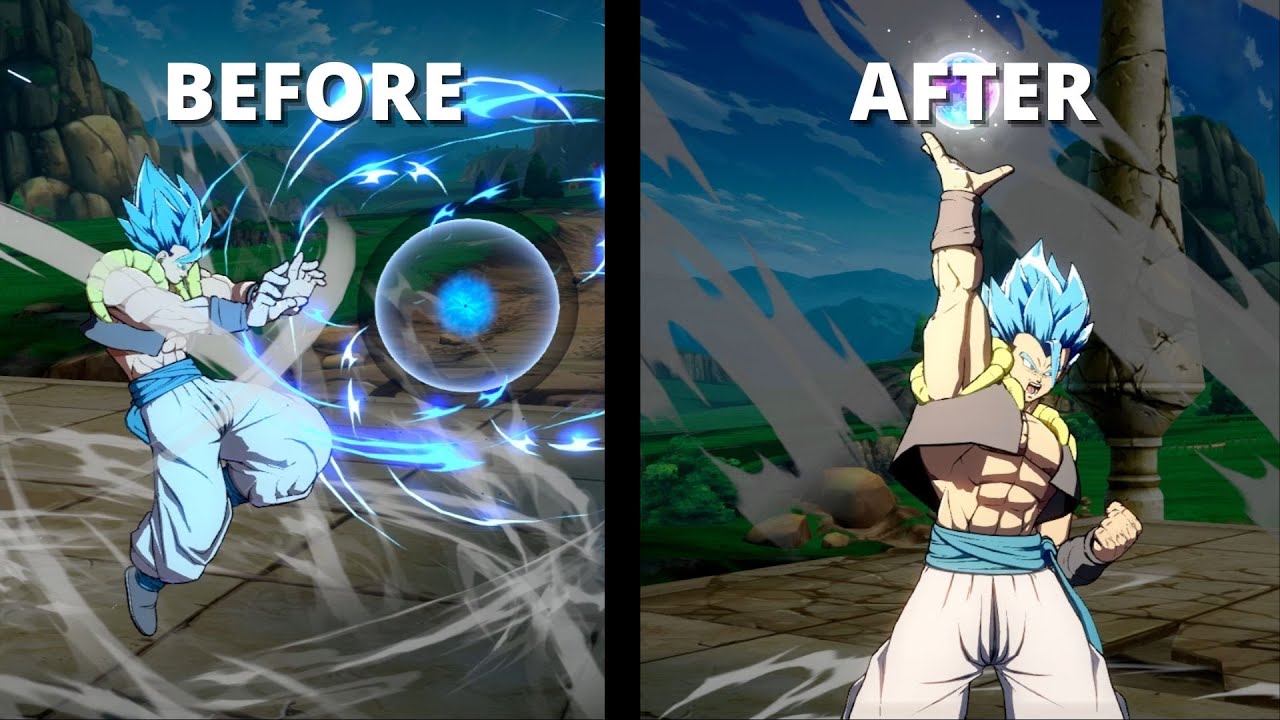 Gogeta Blue Changes! Before and After Comparison!! Dragon Ball FighterZ Patch 1.31