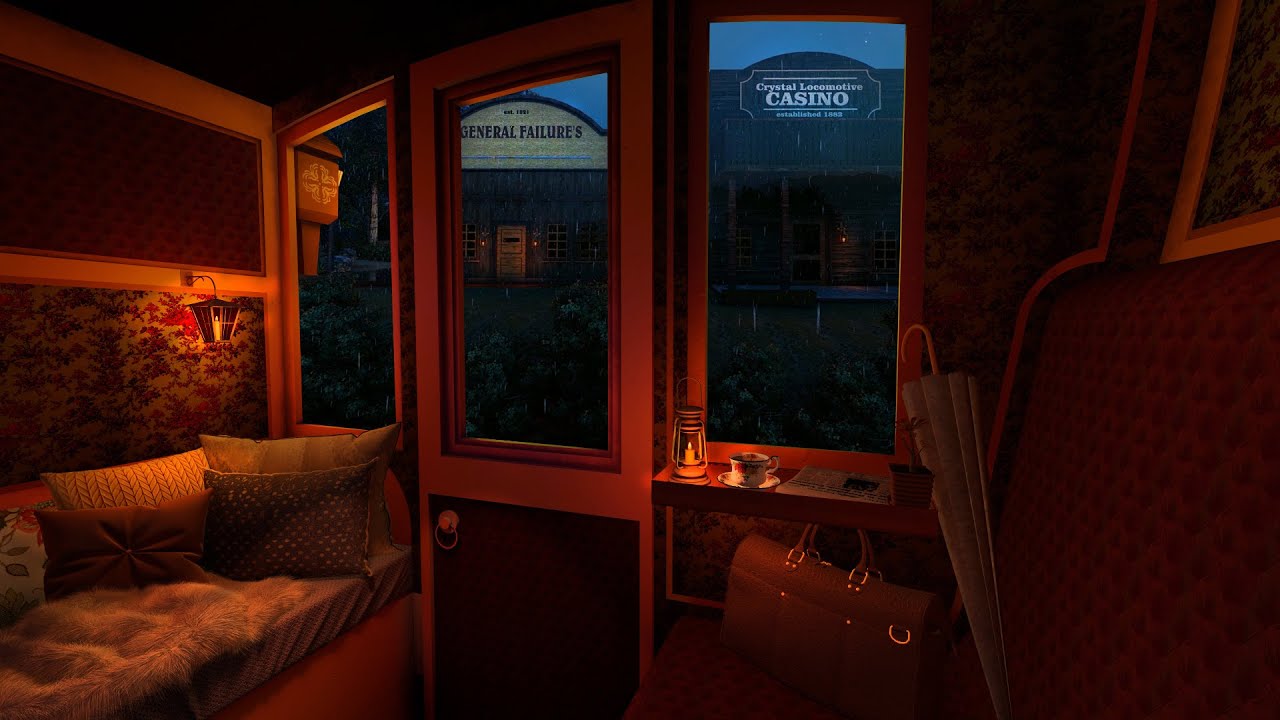 Rainy carriage ride ambience 🌙 Relaxing carriage ride through the wild west on a rainy night