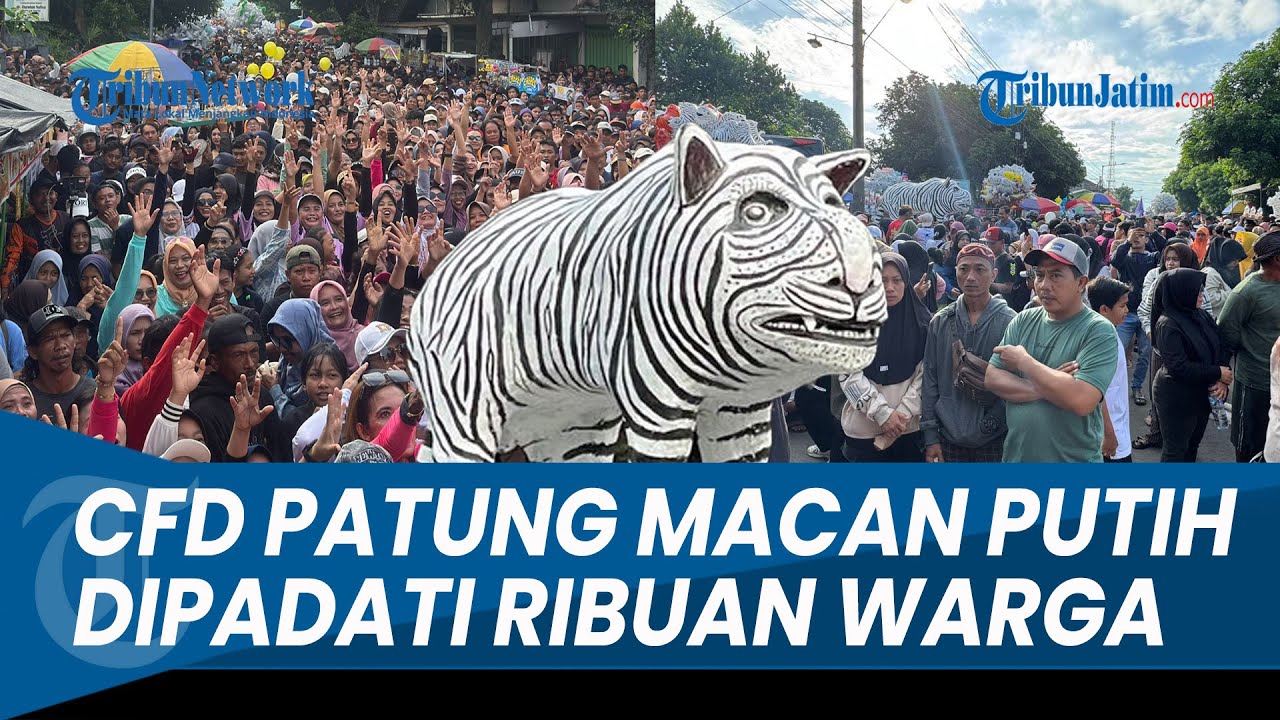 Ribuan Warga Padati Car Free Day Patung Macan Putih Balongjeruk Kediri