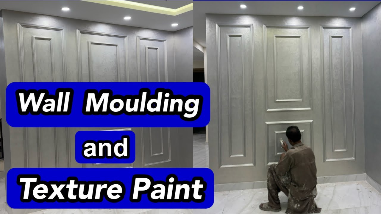 Texture paint on wall moulding | wall design with texture paint | Nova texture paint
