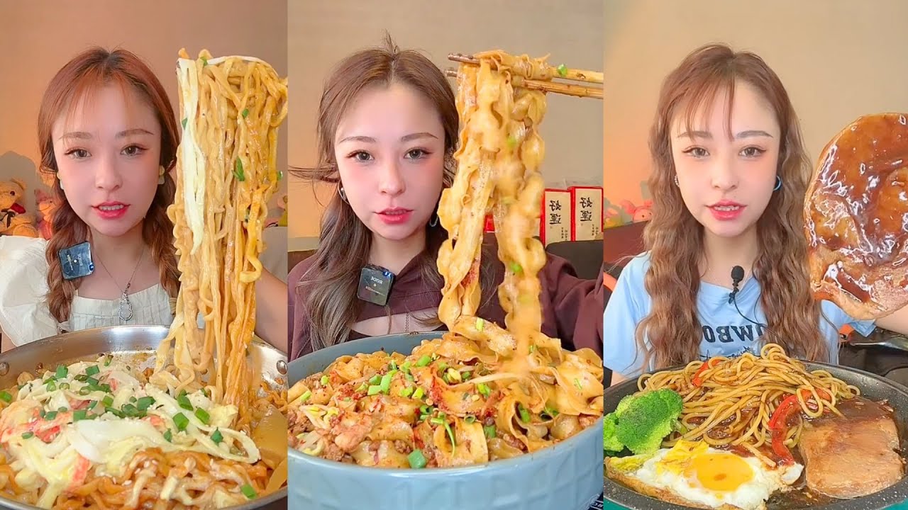 Spice Ramen, Chili Ribbon Noodles & Giant Braised Pork Mukbang