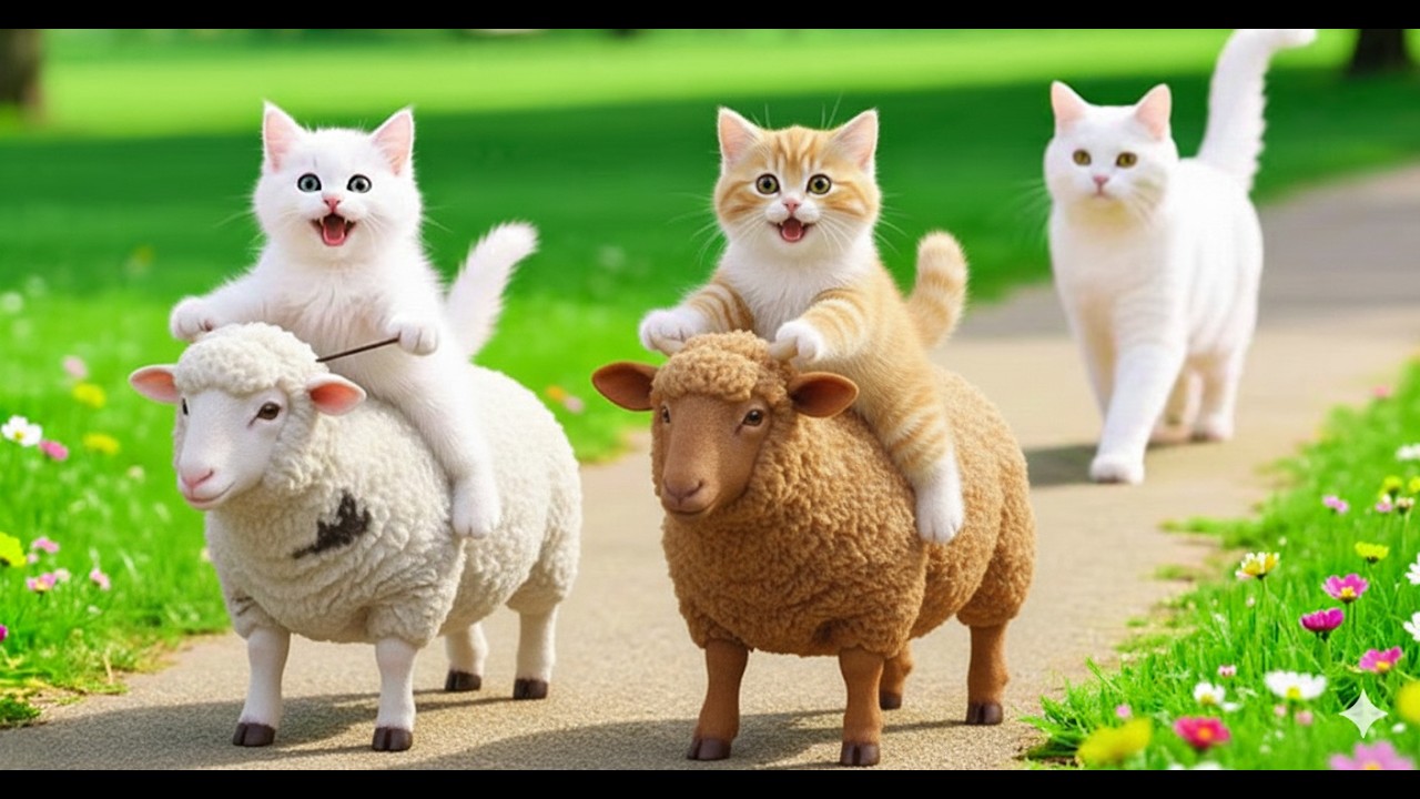 Mama Cat Trims Fur on the Farm and Makes Tiger Hat For Kittens At Home🐾🎩🐯