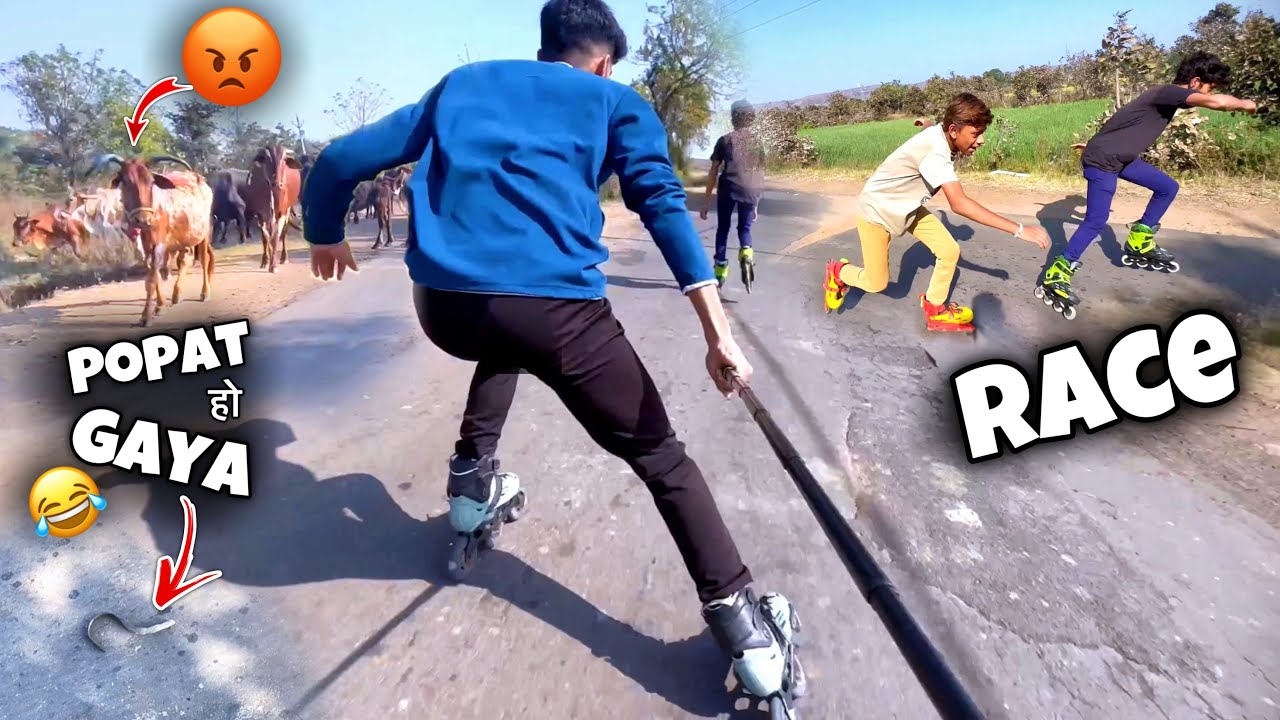 आज दोनो Skaters का Race में Popat Ho Gaya 😅 / Vishal Skater / Vlog