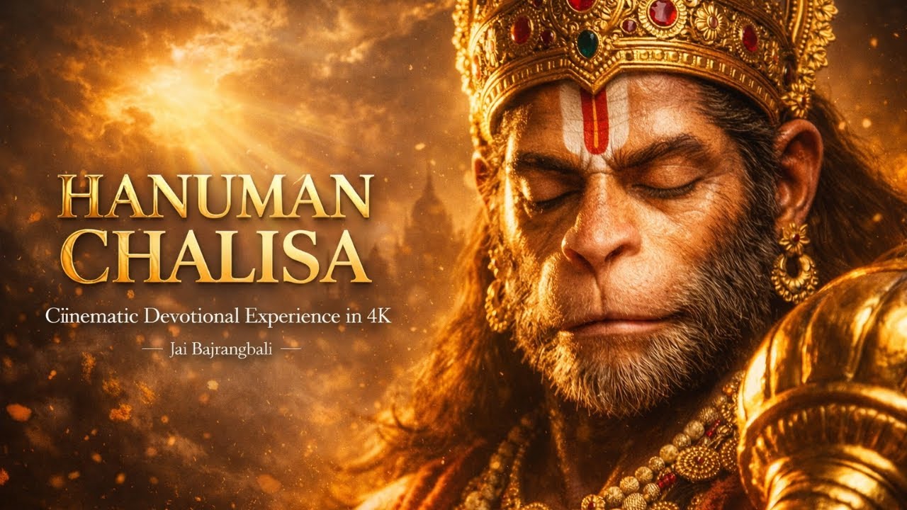 श्री हनुमान चालीसा  🌺🙏 Hanuman Chalisa  4K | Powerful Bhakti | Cinematic Visuals | Peace & Strength