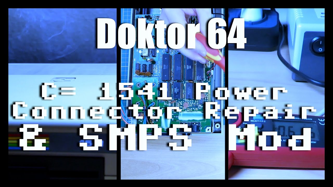 Doc64 #19 | Commodore C64 | Floppy 1541 Power Connector Fix & SMPS Mod (cool & light PSU)