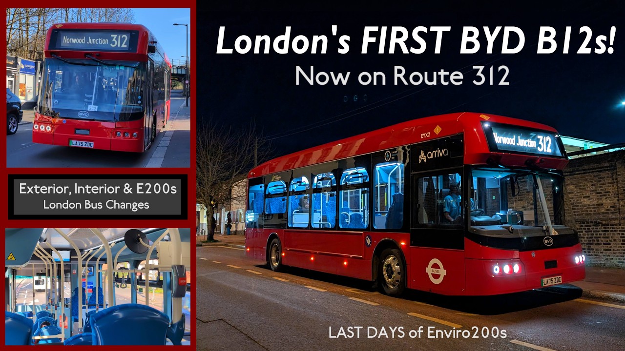 London's FIRST BYD B12s Now on Route 312 - Goodbye Enviro200s | TfL's Newest Electric Buses