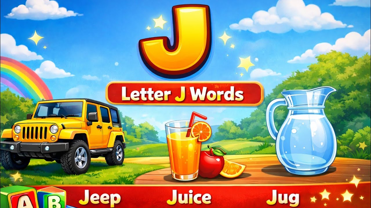 J for Jug | J for Juice | J for Jeep | ABCD Alphabet Learning for Kids| J letter words| nrj kutties 