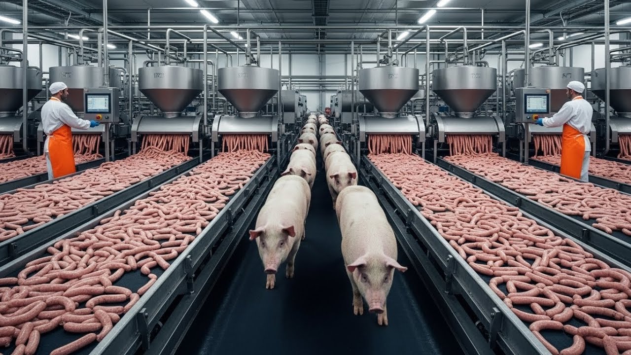 Inside the Pork Processing Factory: From Farm to Sausages & Ham (Full Process)