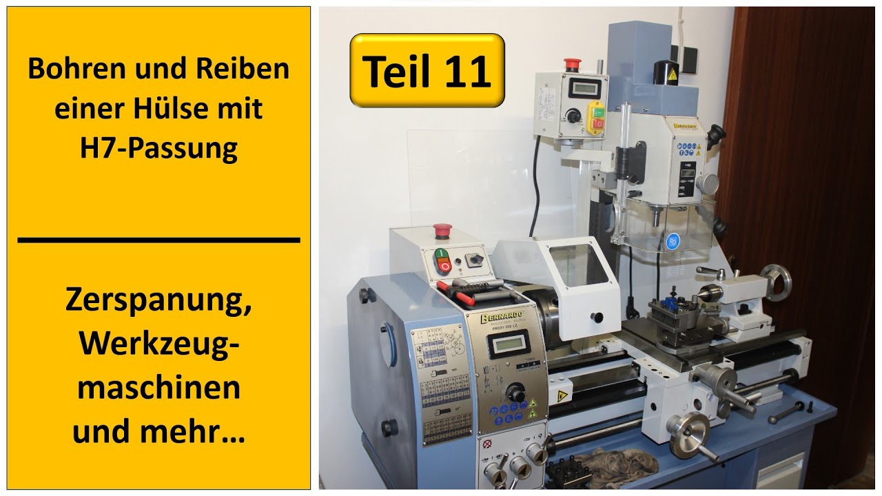 Hülse mit einer H7-Passung drehen, bohren und reiben