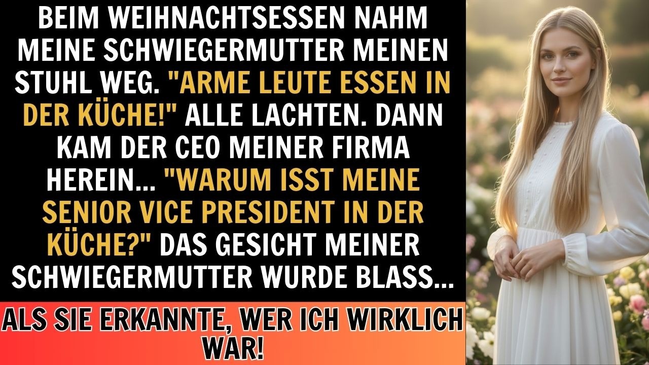 Während des Weihnachtsessens nahm meine Schwiegermutter meinen Stuhl weg und verlangte, dass ich…
