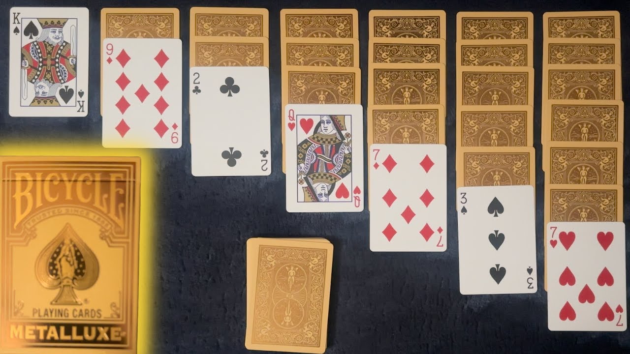 The GOLD Metalluxe Deck ~ ASMR Solitaire #470