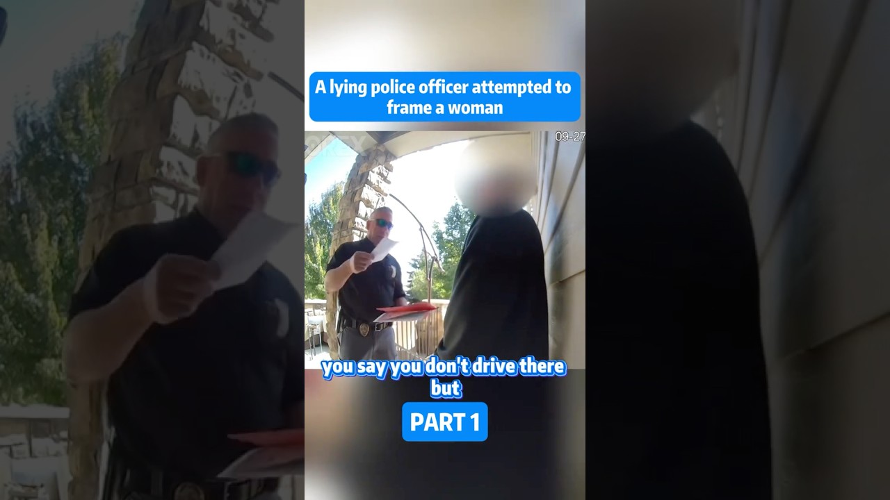 Лживый полицейский пытается подставить женщину.