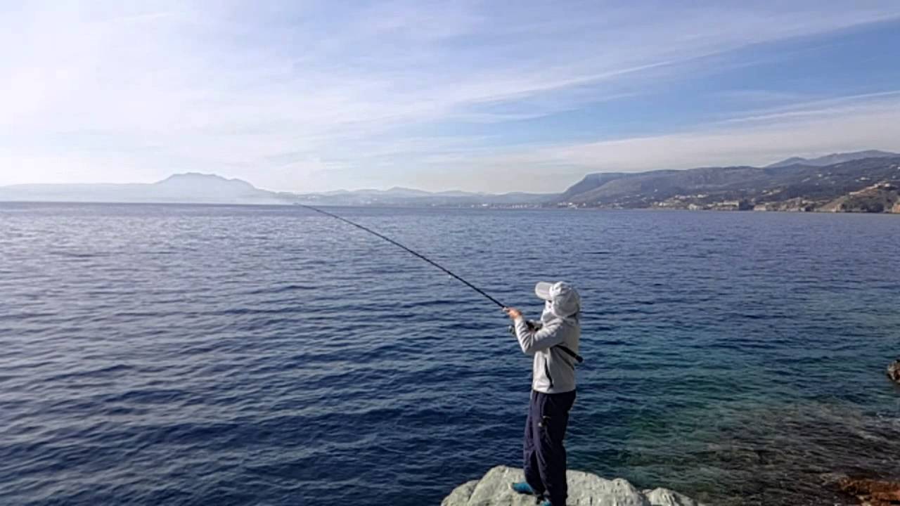 Yamaga 95MMH blue sniper shore jigging action Greece/slow motion 1/4+1/8 time