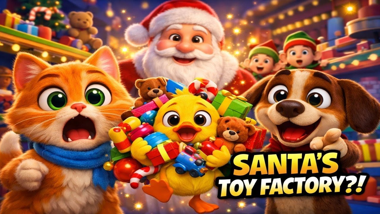 Они случайно нашли фабрику игрушек Санты! 🎅🧸 Детский 3D рождественский мультфильм: Майло, Бадди и...