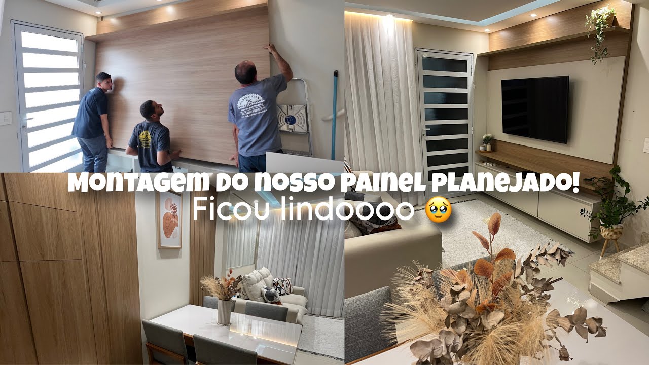 MONTAGEM DO NOSSO PAINEL PLANEJADO DA SALA | FICOU LINDOOO 🥹💖