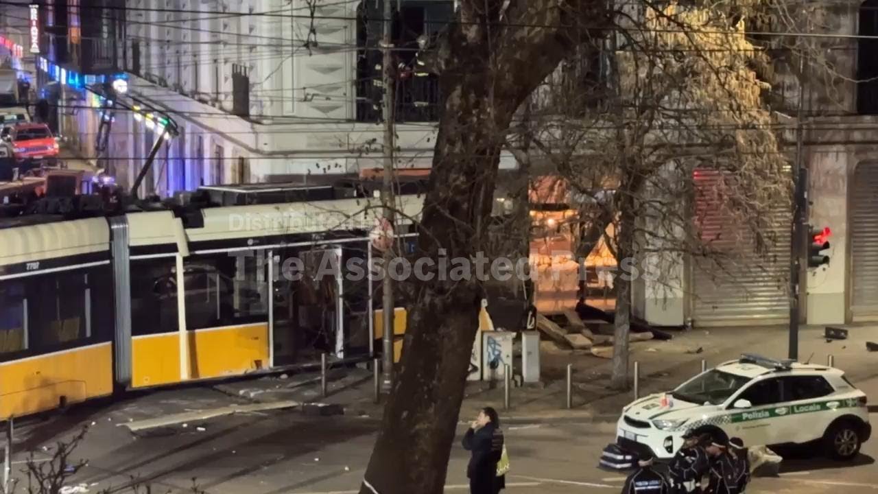 Fatalities after Milan tram derails and slams into a building