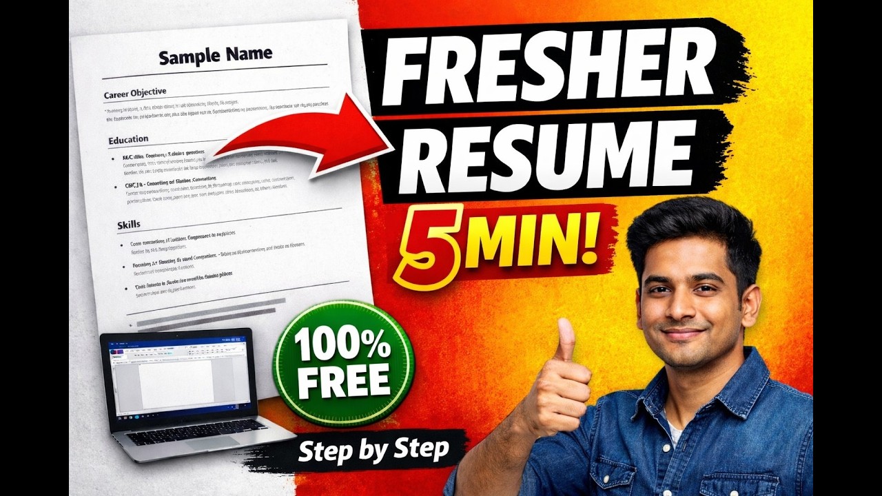Fresher Resume in 5 Minutes | MS Word Resume for Freshers (2026) l msword resume