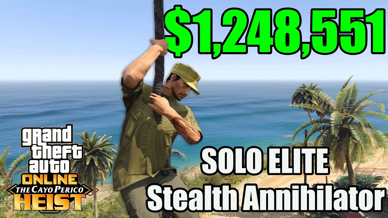 GTA Online Cayo Perico Heist- Stealth Annihilator SOLO Elite Approach $1,248,551