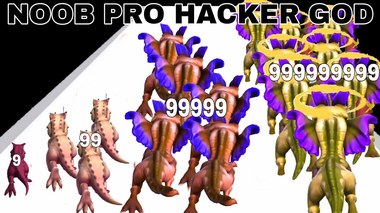 NOOB VS PRO VS HACKER VS GOD  in Dino Run: Dinosaur Runner Game