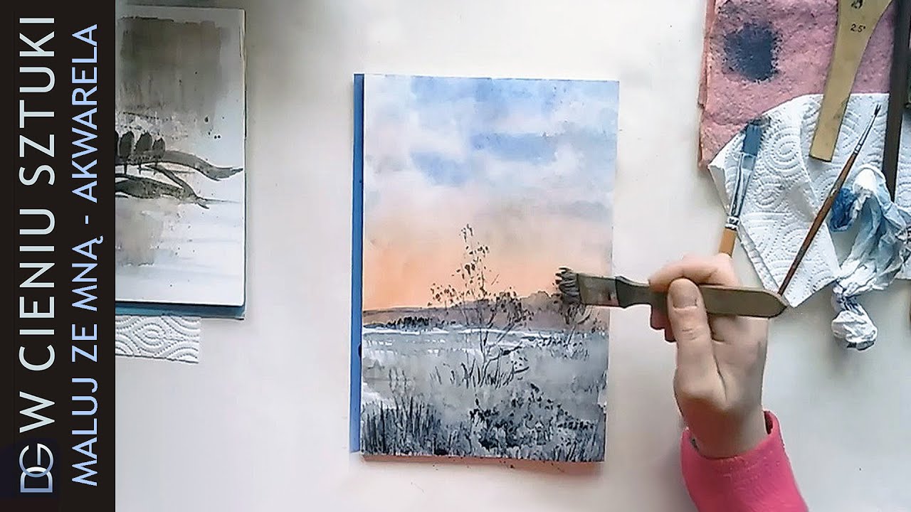 Jak namalować - #akwarela krok po kroku - pejzaż 01