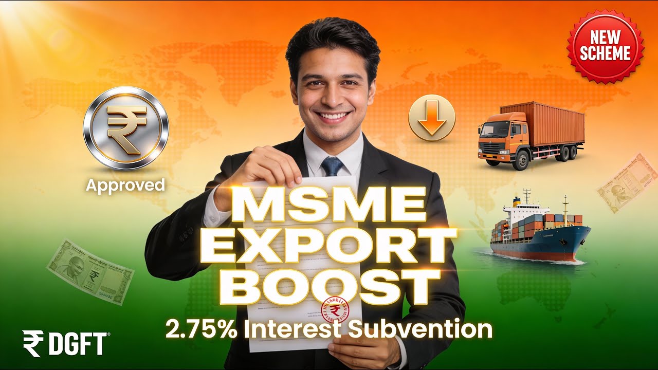 New Interest Subvention Scheme for MSME Exporters :Guide for 2.75% Interest Relief on Export Credit