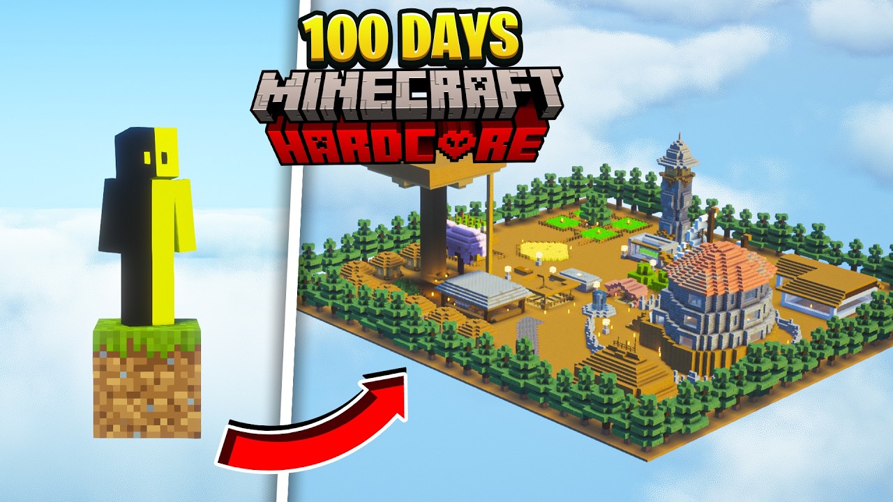 I Survived 100 Days on One Block in Minecraft Hardcore
