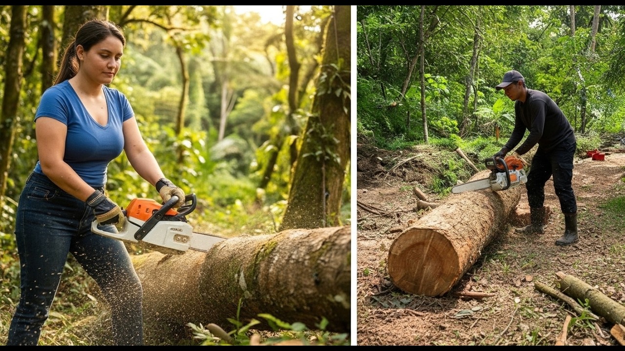 Extreme Arborist Climbs 90FT Tree With Chainsaw