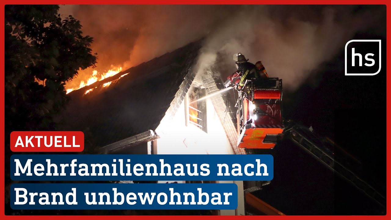 Flammen schlagen aus Dachstuhl - Brand in Offenbach | hessenschau