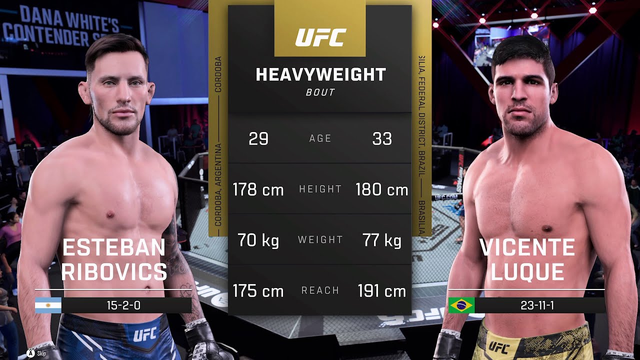 FIGHT OF THE NIGHT: ESTEBAN RIBOVICS v VICENTE LUQUE / Men's Openweight Tournament Last 256 / UFC 4