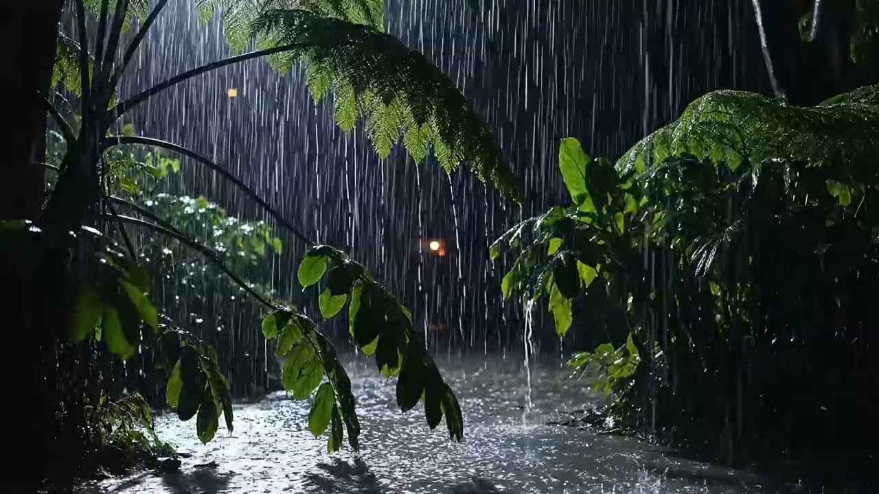 Deep Sleep Thunderstorm: Heavy Rain & Loud Thunder All Night