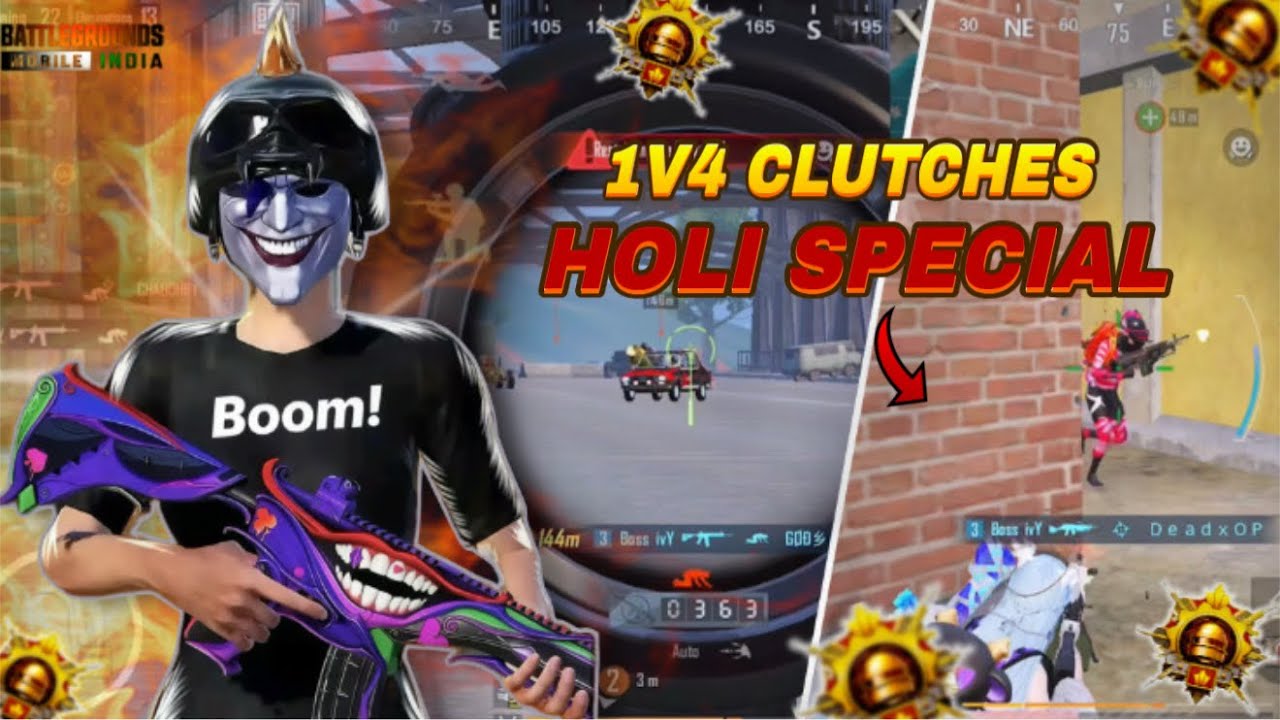 HOLI SPECIAL 🌈 | 1V4 CLUTCHES BOSS IVY | BGMI 🔥