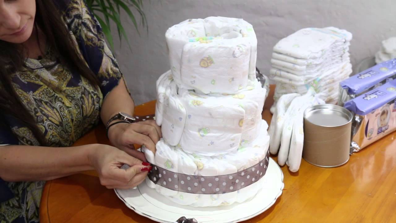 ¿Te animás a hacer un diaper cake de 3 pisos?